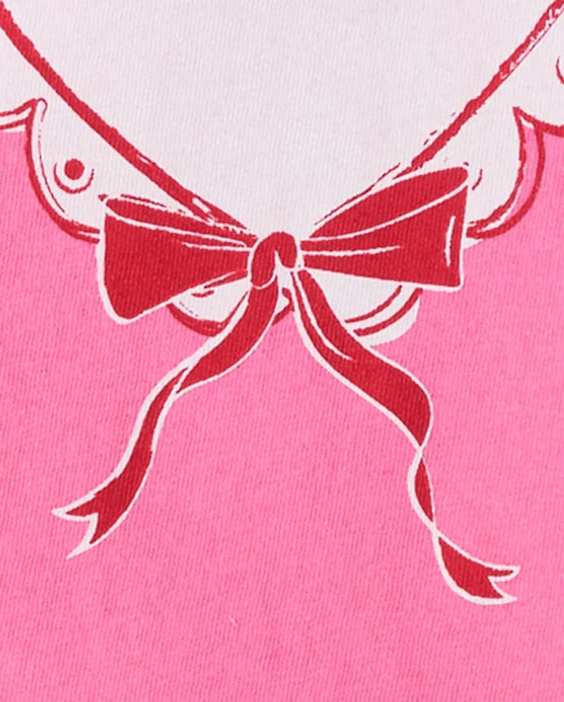 T-shirt graphique cœur pour bébés et petites filles, spécial Saint-Valentin « La fille à son papa ».