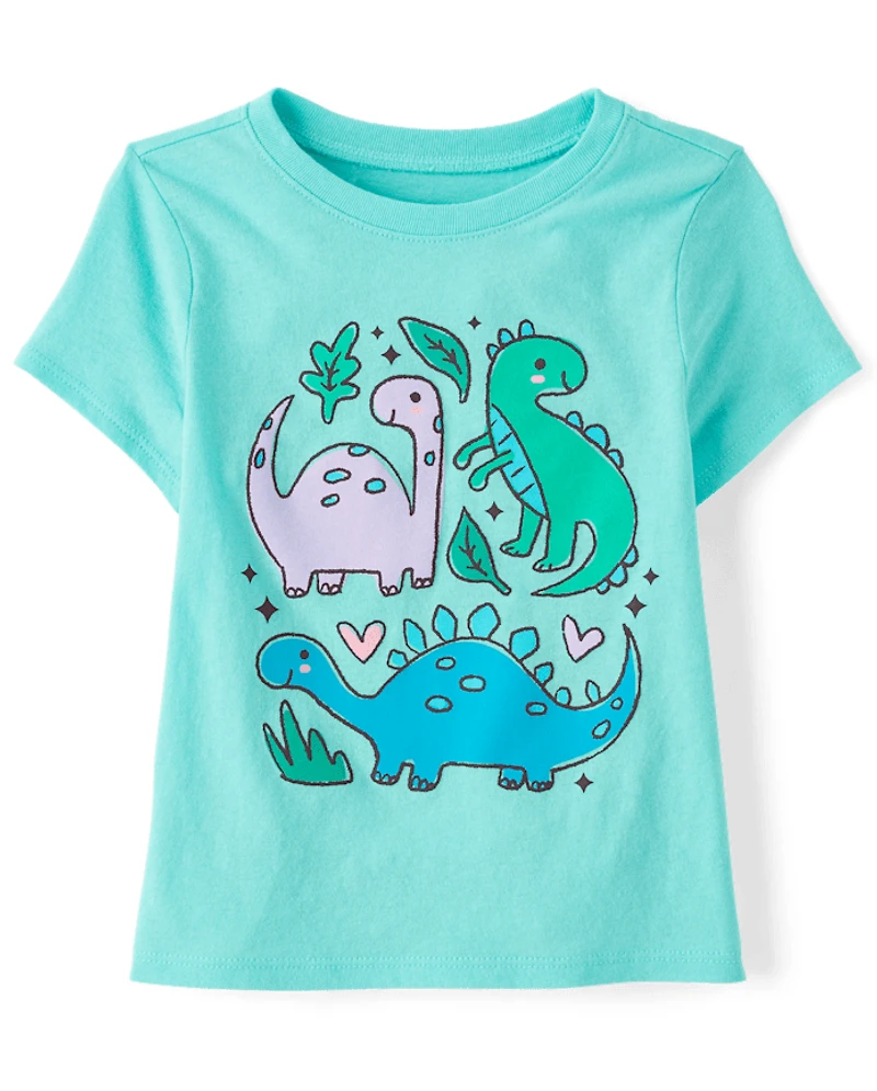 Baby And Toddler Girls Dino Doodles Graphic Tee
