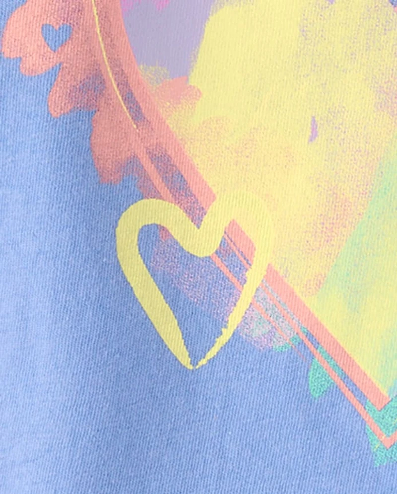 Baby And Toddler Girls Sweet Heart Art Graphic Tee