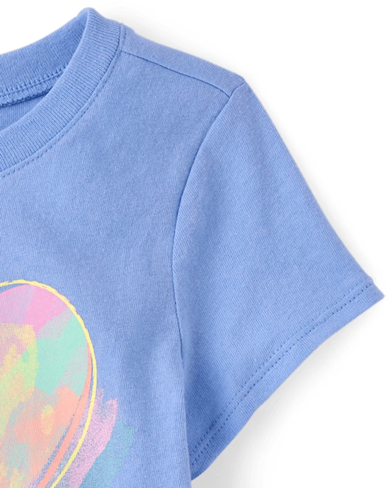 Baby And Toddler Girls Sweet Heart Art Graphic Tee