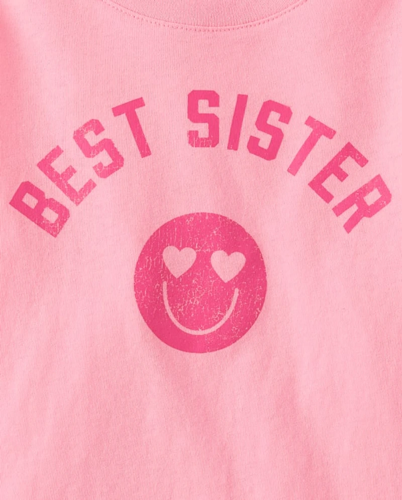 Baby And Toddler Girls Best Sister Graphic Tee