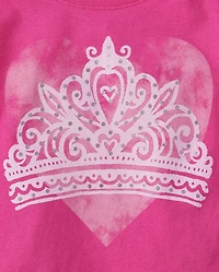 Baby And Toddler Girls Princess Crown Graphic Tee
