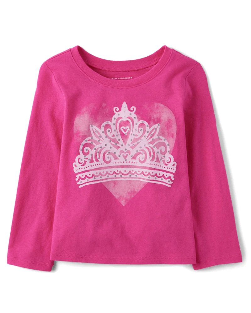 Baby And Toddler Girls Princess Crown Graphic Tee