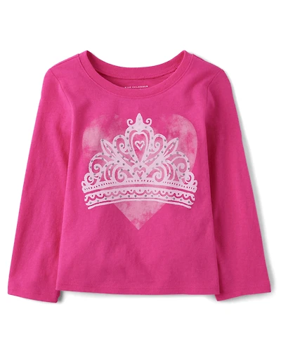 Baby And Toddler Girls Princess Crown Graphic Tee