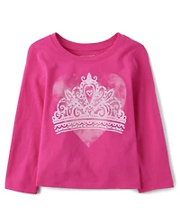 Baby And Toddler Girls Princess Crown Graphic Tee