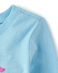 T-shirt graphique à imprimé cœurs et gâteaux pour bébés petites filles