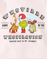 Girls Dr. Seuss The Grinch™ Whoville Whobilation Christmas Oversized Cropped Graphic Tee