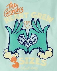 Girls Dr. Seuss The Grinch™ Heart Christmas Oversized Cropped Graphic Tee