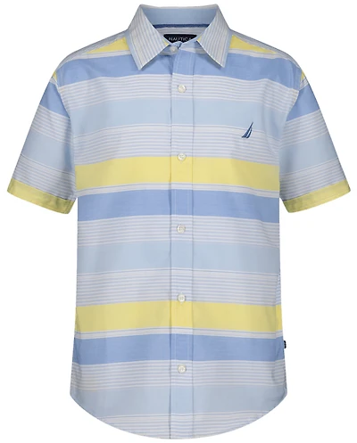 Boys Nautica® Colorblock Striped Button Up Shirt