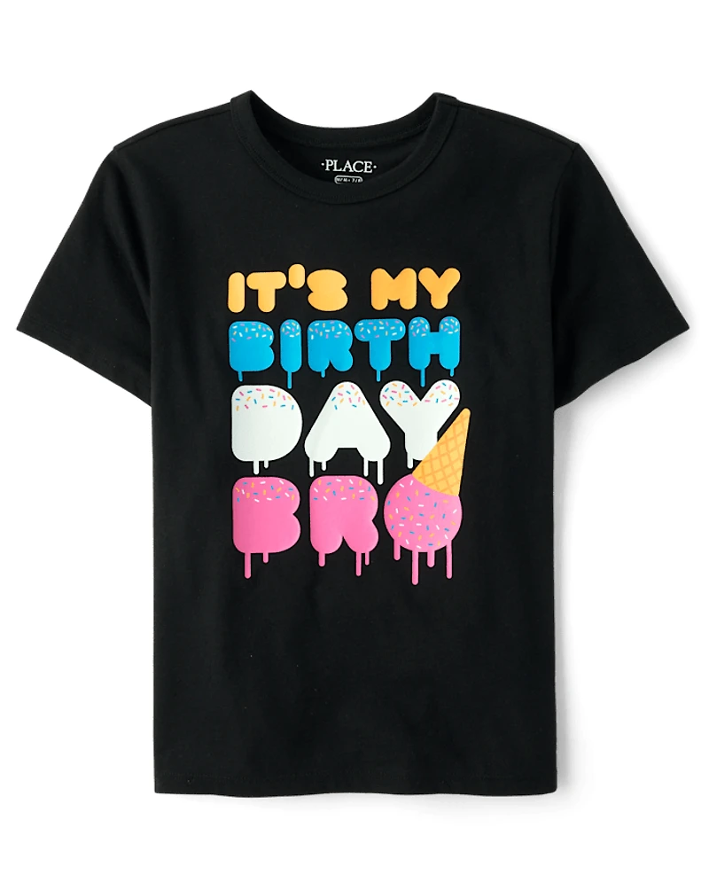Boys It's My Birthday Bro Graphic Tee