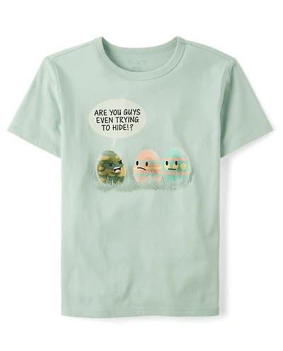 Boys Easter Egg Humor Graphic Tee