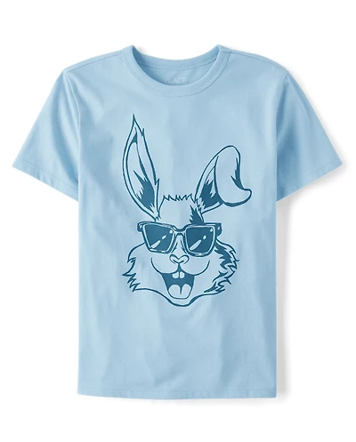 Boys Easter Bunny Sunglasses Graphic Tee