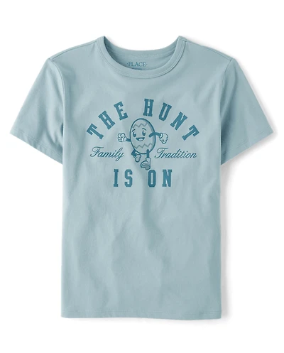 Boys Matching Family Easter The Hunt Is On Graphic Tee