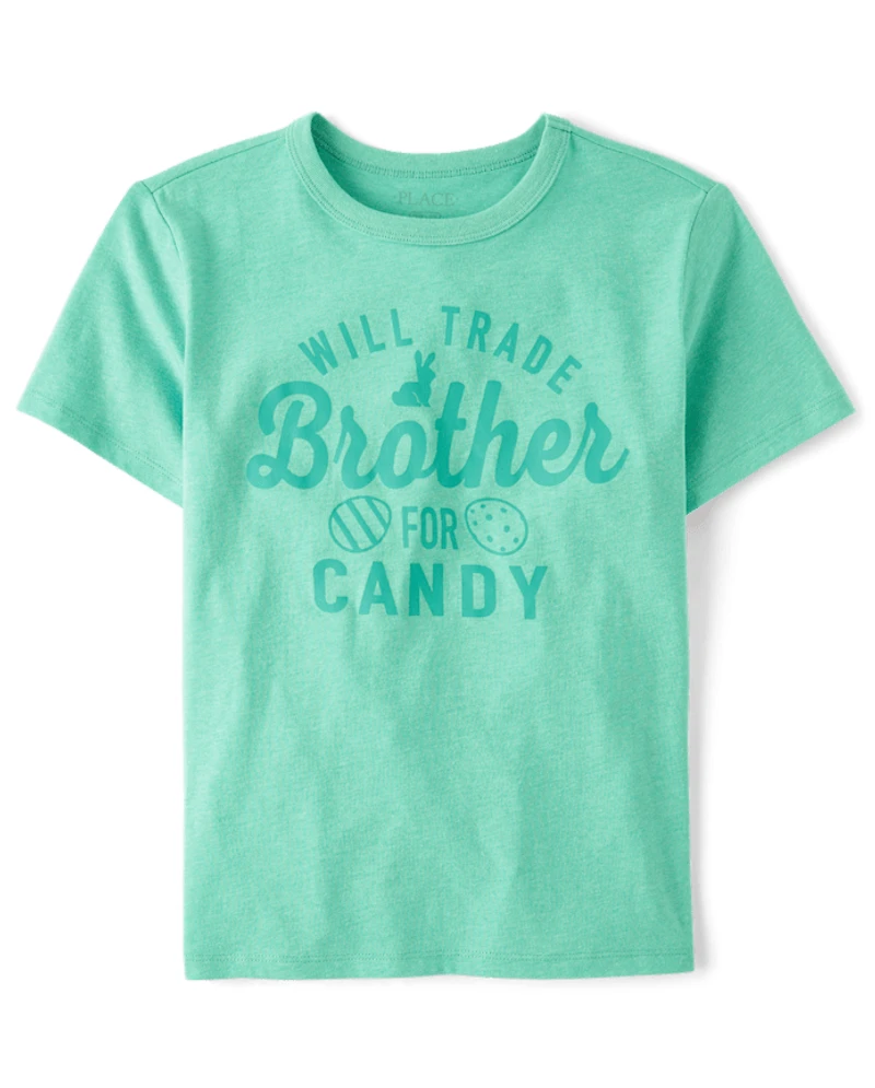 Kids Will Trade Brother For Candy Easter Egg Graphic Tee