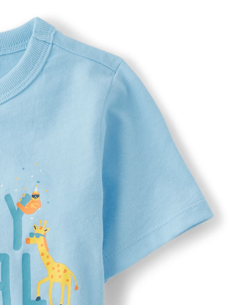 Baby And Toddler Boys Birthday Party Animal Graphic Tee