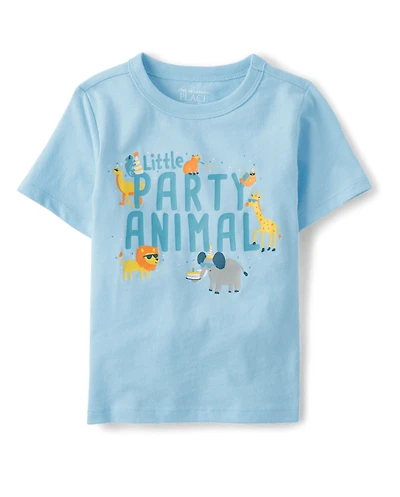 Baby And Toddler Boys Birthday Party Animal Graphic Tee