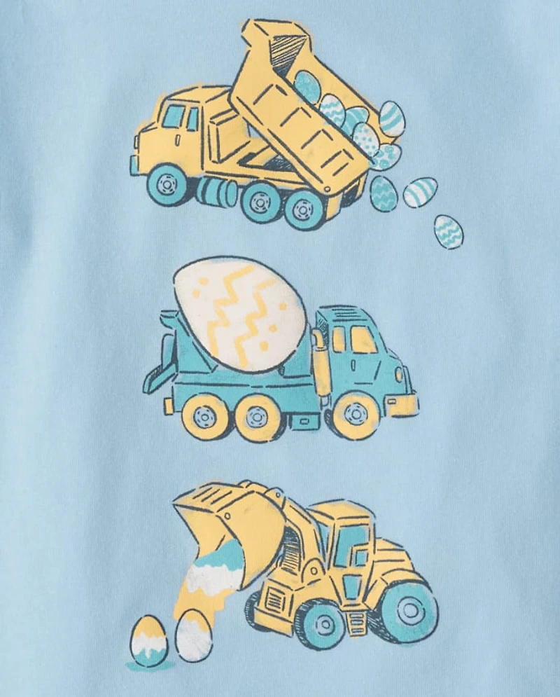 Baby And Toddler Boys Easter Construction Vehicle Graphic Tee