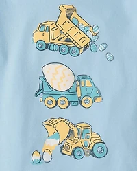 Baby And Toddler Boys Easter Construction Vehicle Graphic Tee