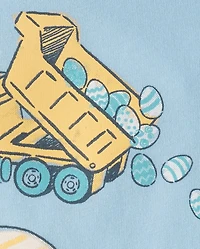 Baby And Toddler Boys Easter Construction Vehicle Graphic Tee