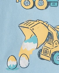 Baby And Toddler Boys Easter Construction Vehicle Graphic Tee