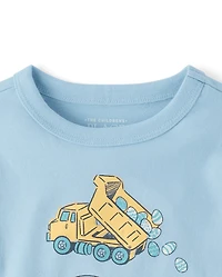 Baby And Toddler Boys Easter Construction Vehicle Graphic Tee