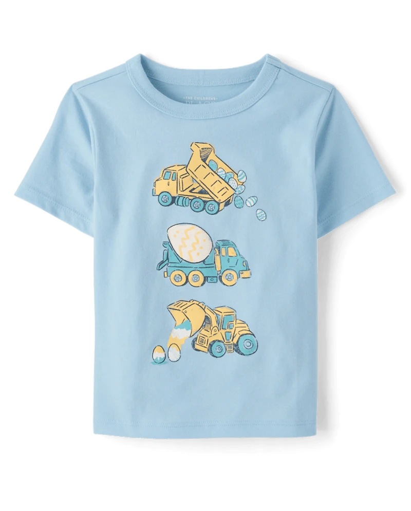 Baby And Toddler Boys Easter Construction Vehicle Graphic Tee