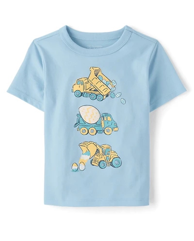 Baby And Toddler Boys Easter Construction Vehicle Graphic Tee