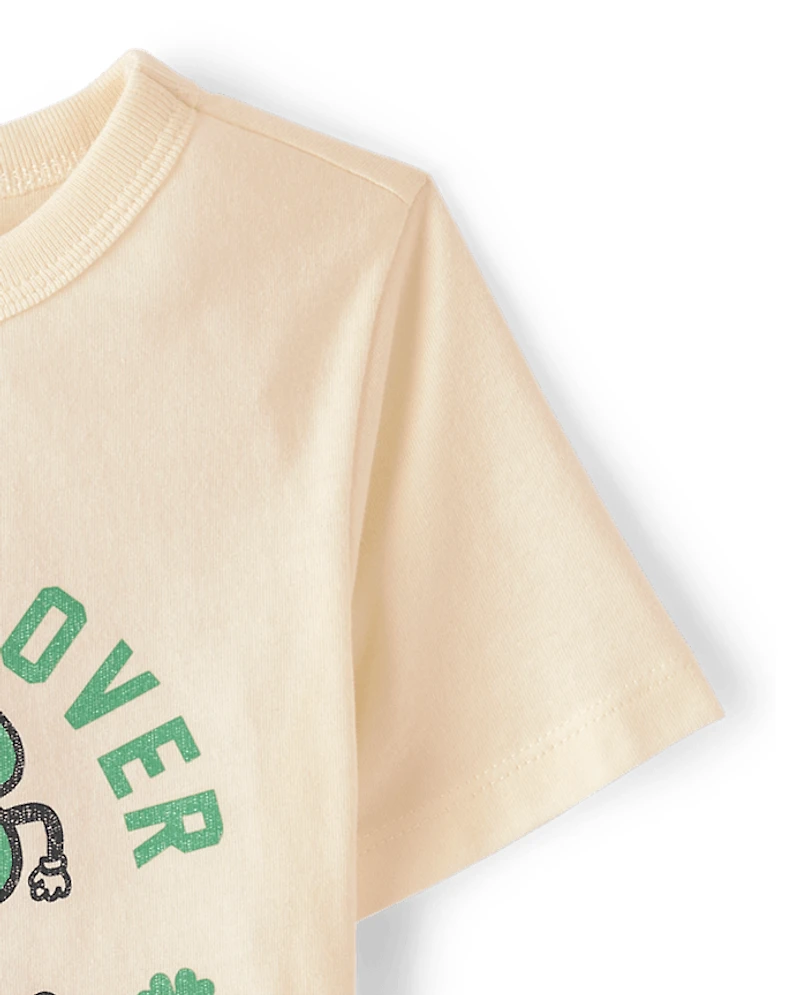 T-shirt graphique trèfle mignon pour bébé et petit garçon, spécial Saint-Patrick