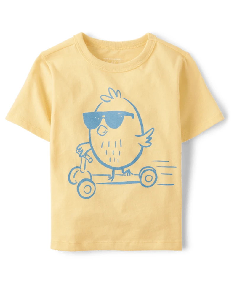 Baby And Toddler Boys Easter Chick Scooter Graphic Tee