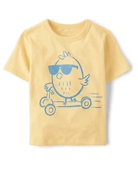 Baby And Toddler Boys Easter Chick Scooter Graphic Tee