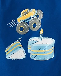 Baby And Toddler Boys Birthday Monster Truck Graphic Tee