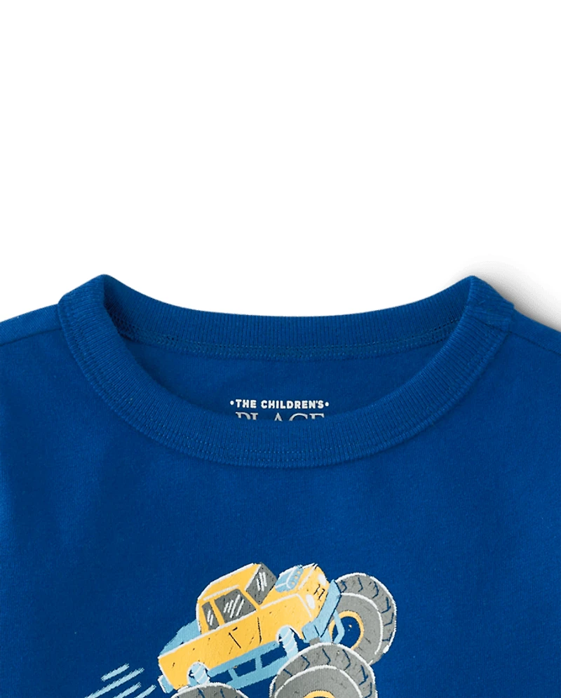 Baby And Toddler Boys Birthday Monster Truck Graphic Tee