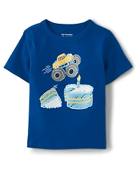Baby And Toddler Boys Birthday Monster Truck Graphic Tee