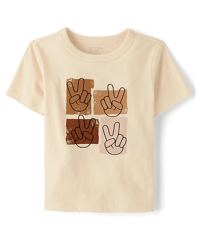 Baby And Toddler Boys Peace Sign Graphic Tee