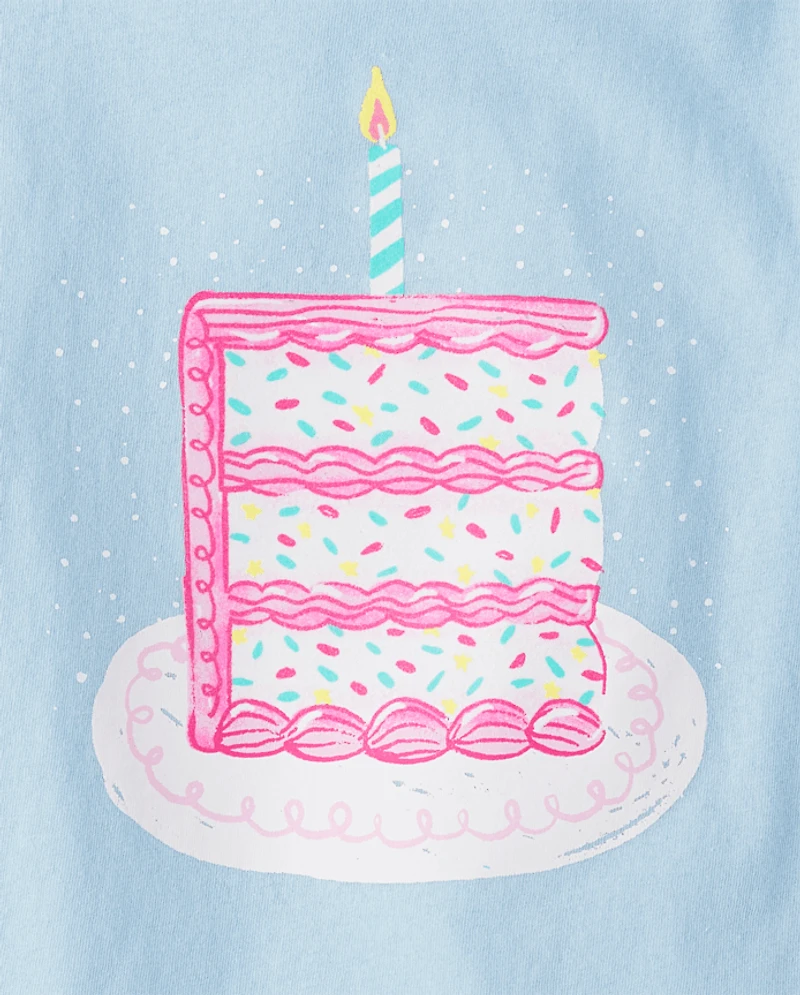 Girls Birthday Cake Graphic Tee