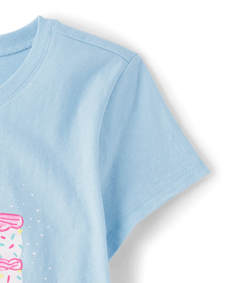 Girls Birthday Cake Graphic Tee