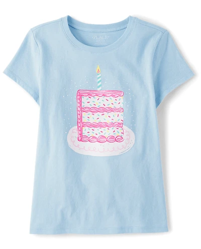 Girls Birthday Cake Graphic Tee