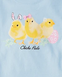 T-shirt graphique « Les poussins de Pâques sont les meilleurs » pour filles