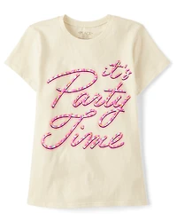 Girls Party Time Graphic Tee