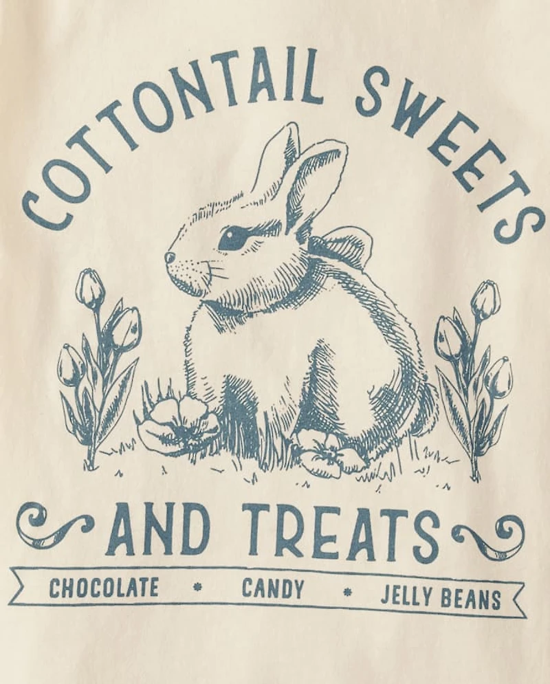Girls Easter Cottontail Sweets Graphic Tee