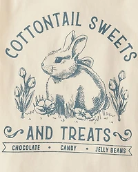 Girls Easter Cottontail Sweets Graphic Tee