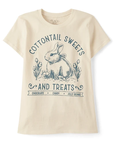 Girls Easter Cottontail Sweets Graphic Tee