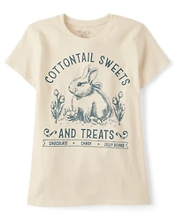 Girls Easter Cottontail Sweets Graphic Tee