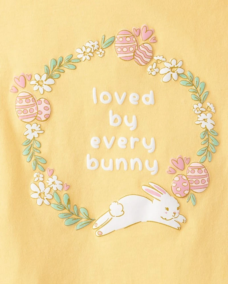 Girls Easter Loved By Every Bunny Graphic Tee