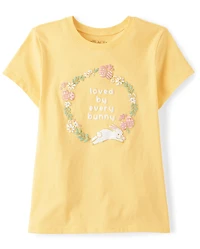 Girls Easter Loved By Every Bunny Graphic Tee