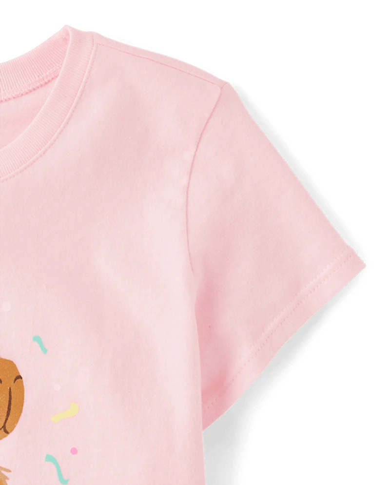 Girls Birthday Capybara Graphic Tee