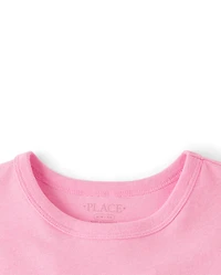 Girls St. Patrick's Day Happy Face Front And Back Oversized Graphic Tee