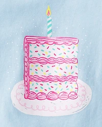 Baby And Toddler Girls Birthday Cake Graphic Tee
