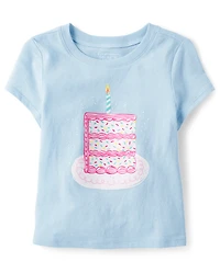Baby And Toddler Girls Birthday Cake Graphic Tee