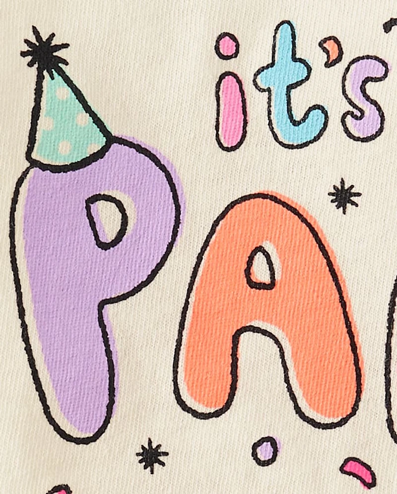 Baby And Toddler Girls Party Time Birthday Graphic Tee